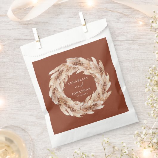 moderne bohemische pampas bodemroest blauwgroen va bedankzakje (Geknipt)