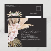 Moderne bohemische papegaaien voor orchidee bruilo aankondigingskaart (Voorkant / Achterkant)