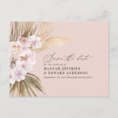 Moderne bohemische papegaaien voor orchidee bruilo aankondigingskaart (Voorkant)