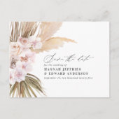 Moderne bohemische papegaaien voor orchidee bruilo aankondigingskaart (Voorkant)