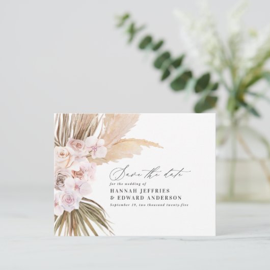 Moderne bohemische papegaaien voor orchidee bruilo aankondigingskaart (Staand voorkant)