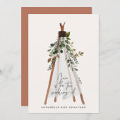 Moderne bohemische teepee botanische rustige achte (Voorkant / Achterkant)