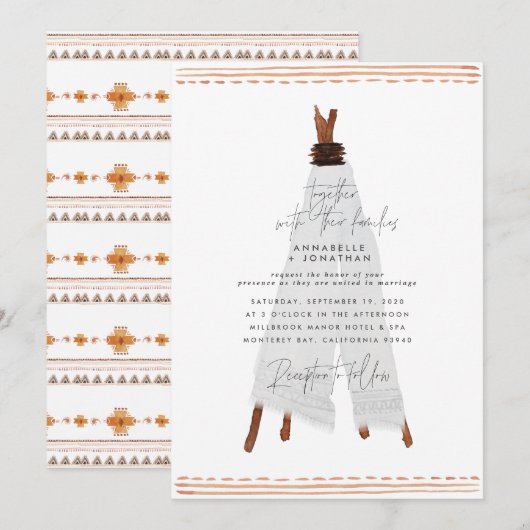 Moderne bohemische teepee, stijlvolle rustige acht (Voorkant / Achterkant)