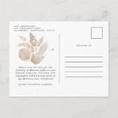 Moderne bohemische terracotta pampas aankondigingskaart (Achterkant)