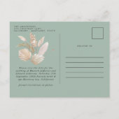 Moderne bohemische terracotta pampas gras groen aankondigingskaart (Achterkant)