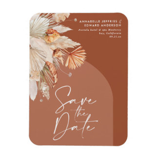 Moderne bohemische terracotta pampas, stijlvol magneet