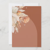 Moderne bohemische terracotta pampas, stijlvol save the date (Achterkant)