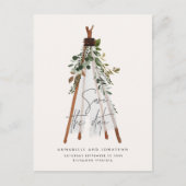 Moderne bohemische theepebotanische achtertuin aankondigingskaart (Voorkant)