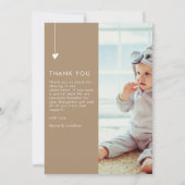 Moderne Boho 2 Foto Baby Shower Bedankkaart (Achterkant)