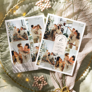 Moderne Boho 8 foto Kerstmis Nieuwjaar Kaart