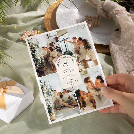 Moderne Boho 8 Foto Kerstmis Nieuwjaar Kaart