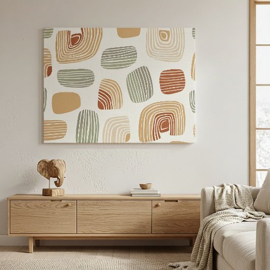 Moderne Boho Aardetinten Abstract ID1273 Canvas Afdruk