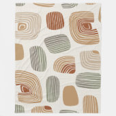 Moderne Boho Aardetinten Abstract ID1273 Fleece Deken (Voorkant)