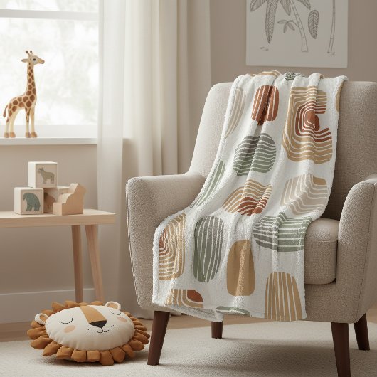 Moderne Boho Aardetinten Abstract ID1273 Fleece Deken