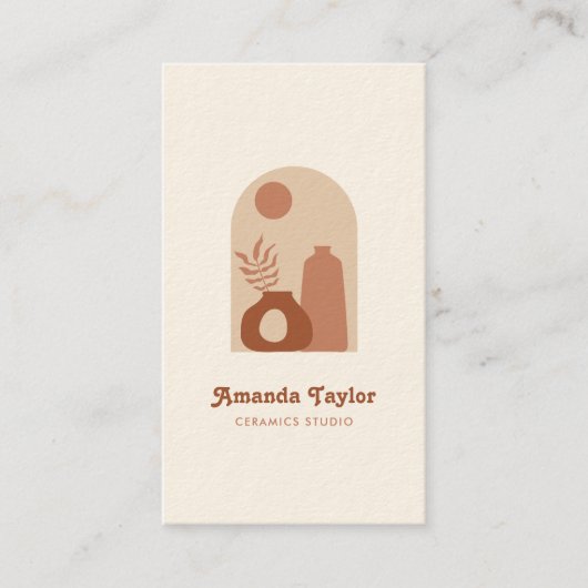 Moderne Boho aardewerk interieur design home decor Visitekaartje (Voorkant)