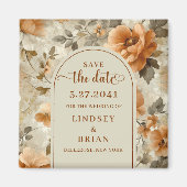 Moderne Boho Aardse Ivoor Salie Bloemige Save the  Magneet (Voorkant)