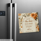 Moderne Boho Aardse Ivoor Salie Bloemige Save the  Magneet