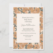 Moderne Boho Aardse Oker Bloemenkinderfeest Kaart (Voorkant)