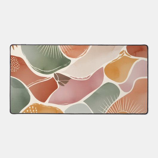 Moderne Boho Abstract Aardtinten Bureaumat (Voorkant)