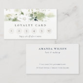 Moderne Boho Abstract Groene Bloemen 6 Punch Loyal Visitekaartje (Voorkant / Achterkant)