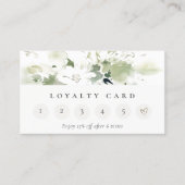 Moderne Boho Abstract Groene Bloemen 6 Punch Loyal Visitekaartje (Voorkant)