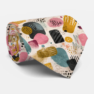 Moderne Boho Abstract Patroon Getextureerd Kleur Stropdas