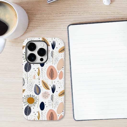 Moderne Boho Abstracte Botanische Patroon Case-Mate iPhone Case