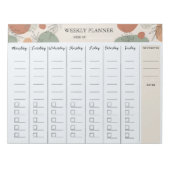 Moderne Boho Abstracte Botanische Weekplanner Notitieblok (Voorkant)