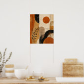 Moderne Boho Abstracte Geometrische Wandkunst – Wa Poster (Keuken)