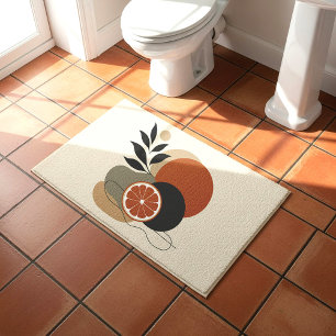 Moderne Boho Abstracte Kunst Oranje en Terracotta  Badmat