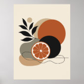 Moderne Boho Abstracte Kunst Oranje en Terracotta Poster (Voorkant)