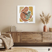 Moderne Boho Abstracte Moeder en Baby Aardetinten Vierkante Klok