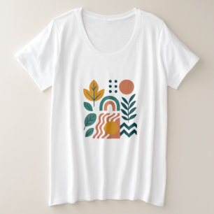Moderne Boho Abstracte Natuur muurkunst Grote Maat T-shirt