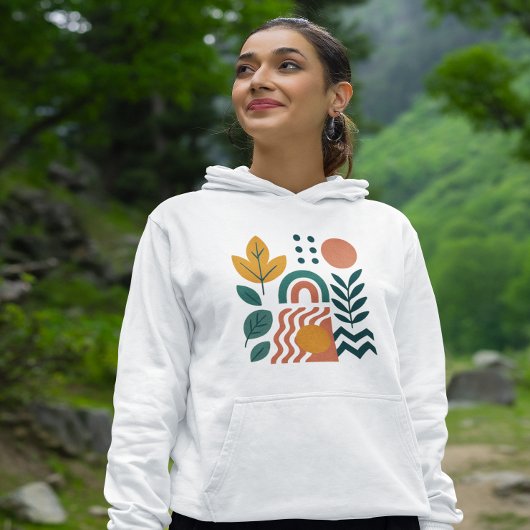 Moderne Boho Abstracte Natuur muurkunst Hoodie