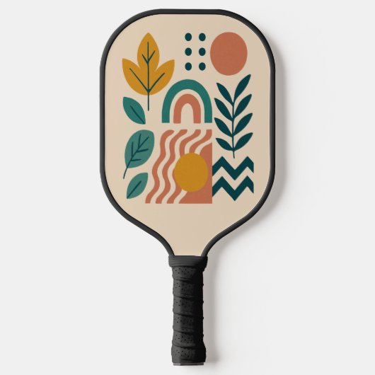 Moderne Boho Abstracte Natuur muurkunst Pickleball Paddle (Voorkant)