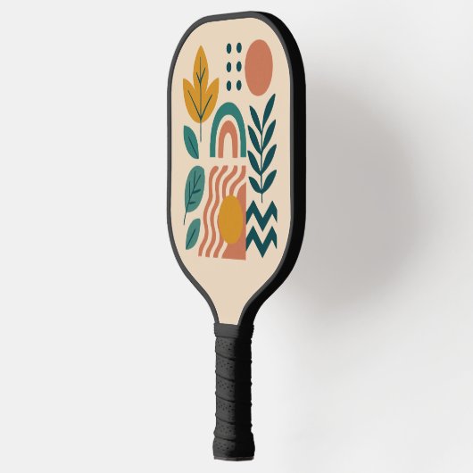 Moderne Boho Abstracte Natuur muurkunst Pickleball Paddle (Links)