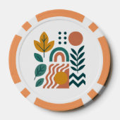 Moderne Boho Abstracte Natuur muurkunst Poker Chips (Achterkant)