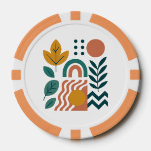 Moderne Boho Abstracte Natuur muurkunst Poker Chips