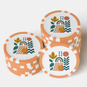 Moderne Boho Abstracte Natuur muurkunst Poker Chips (Opstapeling)