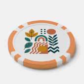 Moderne Boho Abstracte Natuur muurkunst Poker Chips (Enkel)
