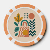 Moderne Boho Abstracte Natuur muurkunst Poker Chips (Achterkant)