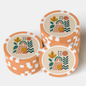 Moderne Boho Abstracte Natuur muurkunst Poker Chips (Opstapeling)