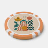 Moderne Boho Abstracte Natuur muurkunst Poker Chips (Enkel)