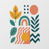 Moderne Boho Abstracte Natuur muurkunst Raamsticker (Vel)