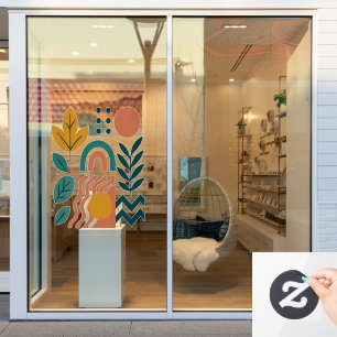 Moderne Boho Abstracte Natuur muurkunst Raamsticker