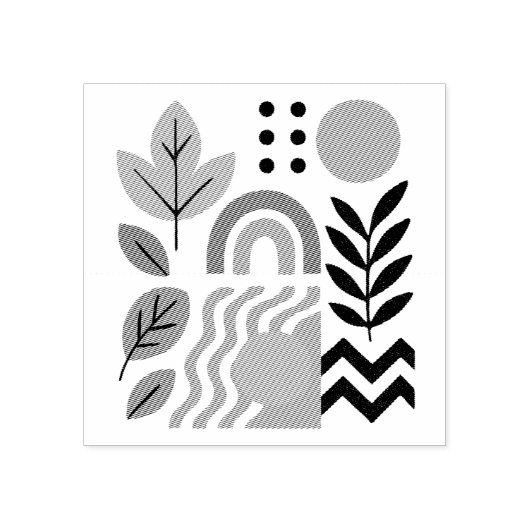 Moderne Boho Abstracte Natuur muurkunst Rubberstempel (Afrduk)