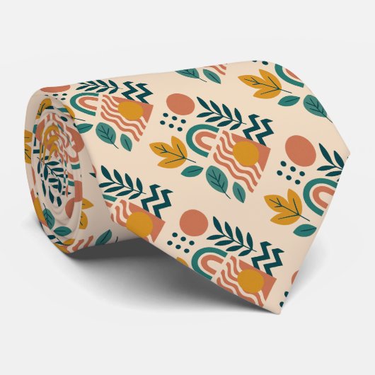 Moderne Boho Abstracte Natuur muurkunst Stropdas (Opgerold)