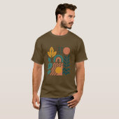 Moderne Boho Abstracte Natuur muurkunst T-shirt (Voorkant volledig)
