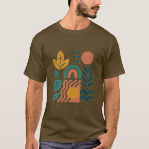Moderne Boho Abstracte Natuur muurkunst T-shirt