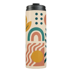 Moderne Boho Abstracte Natuur muurkunst Thermosbeker